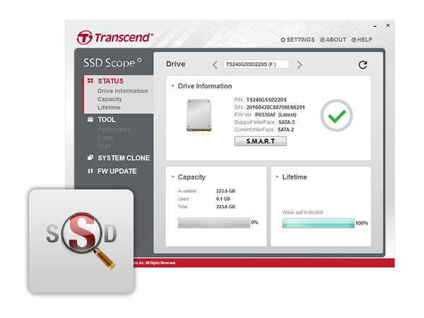 using transcend ssd scope to transfer system